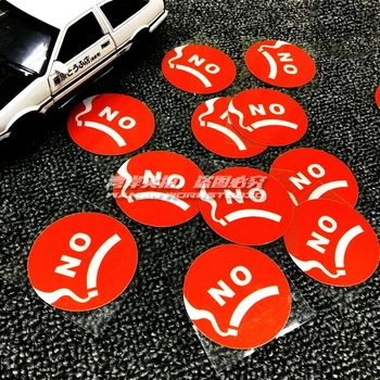 5 бр. предупредителни стикери за автомобил, червено, да НЕ пуши, да Напомня за здравето, Стикери за мотори 45 мм