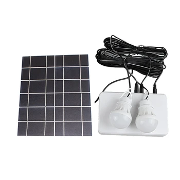 Слънчев Панел, комплект от 2 лампи, Слънчево зарядно устройство за Къмпинг, Енергоспестяващ Слънчева светлина, Външен, вътрешен, акумулаторна батерия led лампа