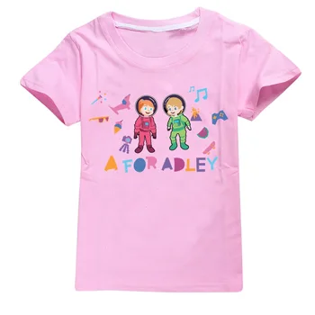 Тениска с изображение за момчета, памучни тениски с къс ръкав от 2 до 16 години за Adley, Детски дрехи за момичета, Лятна Тениска Принцеса, Върхове за деца