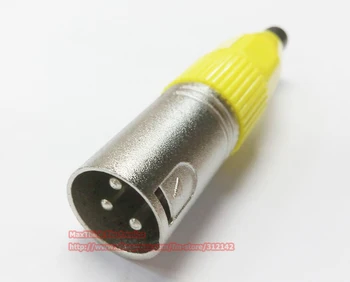 XLR 3Pin Гнездо-адаптер за микрофонного кабел, Черен, жълт, сребрист тон/Безплатна доставка/2 бр.