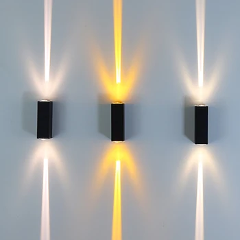 Украсете линеен лъч led стената лампи Алуминиево външно осветление 6 W И 12 W Водоустойчива IP65 Градински лампата на верандата Нагоре и надолу стенни аплици