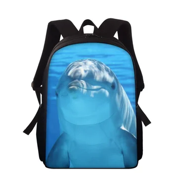 Сладко детска раница с 3D принтом делфин, чанти за момчета и момичета, детски пакети на рамото, подарък Малка раница за начално училище