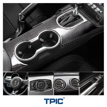 TPIC за Ford Mustang 2015-2022 Централна конзола от карбон, Рамка за смяна на предавките, Лента, стикер, лента, автоаксесоари за интериора