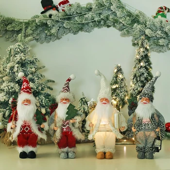 Led Лампа, Коледна Кукла На Дядо Коледа, Весела Коледна Украса За Дома, Фигурки На Дядо Коледа, Коледни Подаръци, Нова Година Навидад Коледа Deco
