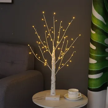 24LED Светлинен дърво, тенис на бонсай, като изкуствено осветление, направи си сам, клон на батерии, нощна светлина за дома, декорация за партита в спалнята