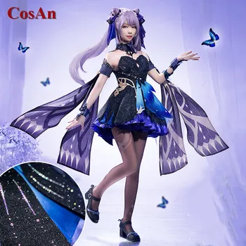 CosAn Нова игра Genshin Impact Keqing Cosplay костюм Сладко елегантна вечерна рокля Дамски дрехи за ролеви игри