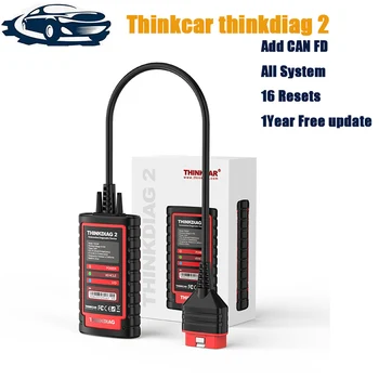 Thinkcar Thinkdiag 2 нова версия ЗА ВСИЧКИ марки автомобили Canfd протокол All Reset Service 1 Година Безплатен инструмент за диагностика на автомобила OBD2