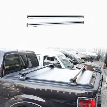 Сребърен греда 2 елемента за Chevrolet Silverado 2015-2019 Пикап, багажник на покрива, греда, товарен багажник, дупки за пробиване на багаж