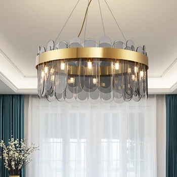 Скандинавски модерен стъклен окачен лампа Творчески кристална окачен лампа за дневна, трапезария, украса на ресторант, led окачен лампа