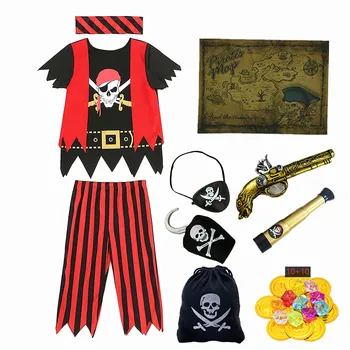 Костюм пират Джак, детски комплект пиратски играчки, Пиратски аксесоари за Хелоуин, Подаръци за деца