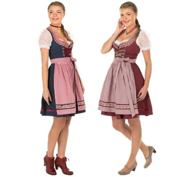 Висококачествена Дамска мода, Немски костюм момичета за бира на Октоберфест, бавария мома, маскарадное рокля S-XXL
