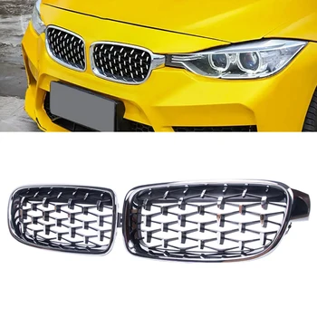Висококачествена Двухлинейная Автомобили Предна Решетка Тип Meteor За BMW 3 Series F30 F35 2012-2018 Аксесоари За Тунинг на автомобили