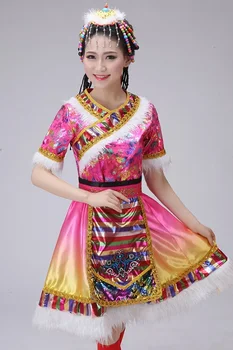 Нови дрехи за тибетски танци, ръкави, костюми за женските изяви, национални костюми с водни ръкави