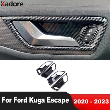 За Ford Escape, Kuga 2020 2021 2022 2023 Автомобил От Въглеродни Влакна Във Вътрешността На Вътрешната Врата Копчето Покритие На Капака На Купата Аксесоари За Домашни Калъпи