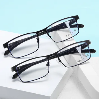 Полукадровые прогресивно мультифокальные очила за четене HD Обектив Очила за далекогледство при далекогледство Реколта сини светозащитные очила