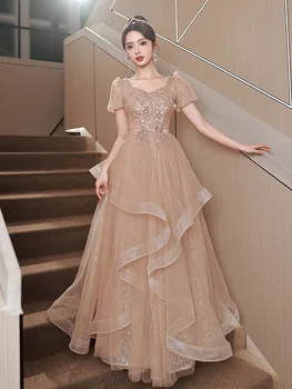 Елегантна вечерна женствена рокля Темпераментное, с пайети, расшитое мъниста и перли, рокли за абитуриентски бал 2023, ново секси вечерна рокля Vestido