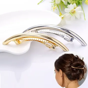 1 бр. модни дамски дълги родословни, проста метална златна/сребърна шнола за коса, професионални инструменти за стайлинг на коса в салон за изящни аксесоари за коса