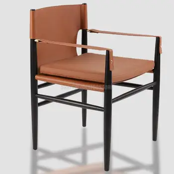 Скандинавски лесен луксозен дизайнерски стол за хранене, модерен стил, минималистичное и отлично качество на седлото от масив черен орех