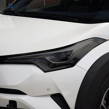 2 броя Защитно фолио за автомобилни фарове с опушен-черен оттенък, vinyl прозрачен стикер TPU за Toyota CHR 2018 2019 2020 2021