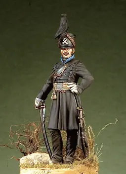 Неокрашенный комплект 1/32 54 мм гусарский офицер, херцог 54 мм, историческа личност, комплект от смола