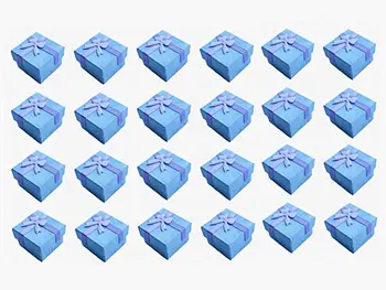 24 бр., кутия за пръстени, малки подаръчни кутии, здрава картонена кутия под формата на кубчета за бижута кулон, 1,6 x 1,6 x 1,2 инча (лилав)