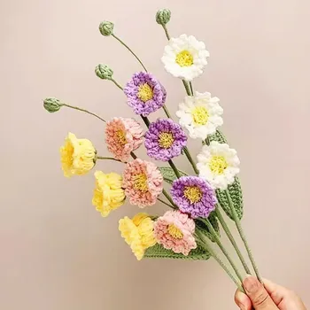 Цвете прежди за ръчно плетене на една кука Suzuran Happiness Flowers Букет от ръчно изработени, Сватбена декорация, Подарък за учители за Деня на майката