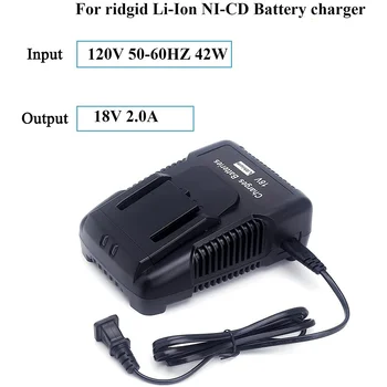 Зарядно 18V R86092 Подмяна на батерии за Ridgid 18V R840087, R840083, R840085, R840086 и други штепсельных вилици ЕС