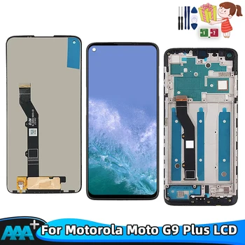 100% Тествани LCD дисплей за Motorola MOTO G9 Plus, смяна на сензорен екран, цифров преобразувател в събирането, работи добре за Motorola MOTO G9Plus