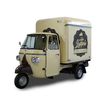 Заводска доставка на Колички за сладолед, Подвижни Колички за кафе и хранене, три колела Електрически мотор Piaggio Ape, микробуса за тако и хот-дог