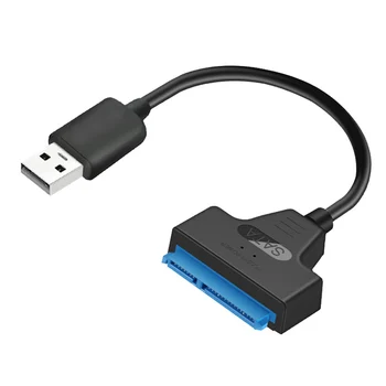 USB 2.0 SATA 22pin адаптер Кабел конвертор за 2,5-инчови твърди дискове HDD и SSD