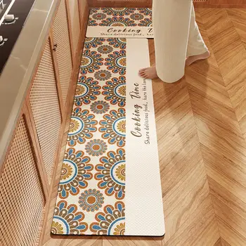 Удобен кухненски мат в стил ретро в дълга ивица от PVC, широко използван етаж килим, Ретро начало Декор