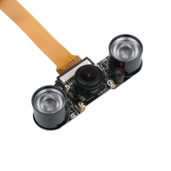 Модул камера за Raspberry Pi Zero W Нощно Виждане Широкоъгълен Рибешко око 5-Мегапикселова Уеб камера с Инфрачервено IR сензор с led подсветка за RPI zero V1.3