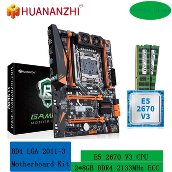 Комплект дънната платка XEON X99 HUANANZHI BD4 LGA 2011 v3 с E5 2670 v3 и 16 GB (2*8G) памет DDR4 2133 Mhz RECC combo NVME NGFF