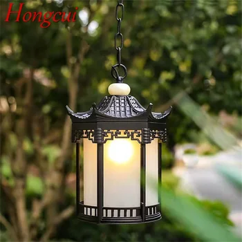 Класическа окачена лампа Hongcui, градинска ретро led лампа, водоустойчив за украса на дома: коридор