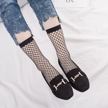 Летни чорапи за момичета, детски чорапогащи, еластични чорапогащи за окото, трикотаж носочные изделия, черно бельо с мрежесто модел, чорапи