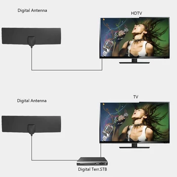 Многофункционален усилвател на сигнала-DVB-T2 антена 1080P цифров HD плосък мини-тънък телевизионен приемник