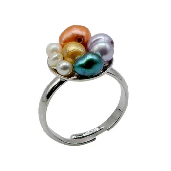 Цветни бисерни Пръстени, регулируеми Сребърни пръстени, ръчна изработка на индивидуален дизайн във формата на цвете, пръстени за момичета, които да Избирате
