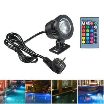 20 W RGB led подводна лампа Водоустойчива IP65, фонтан, басейн, езера, аквариум, лампа за аквариум, 16 цвята + дистанционно управление, точка осветление