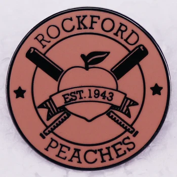 Значка със символа на женски бейзболен отбор, емайл икона с персиковым логото, подаръци фенове