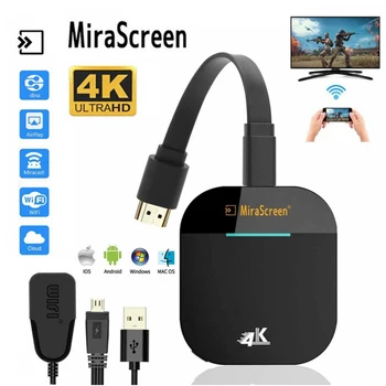 Безжична TV-памет Miracast Airplay Приемник Wifi Огледален кабел HDMI-съвместим Адаптер 1080P 2,4 G/5G 4K Медии-Знаменца Адаптер