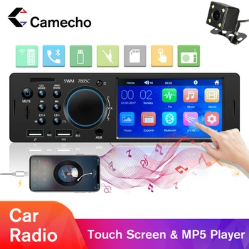 Camecho 1 Din Радио FM Авторадио Bluetooth Мултимедиен MP3 MP5 Плейър 4,1 