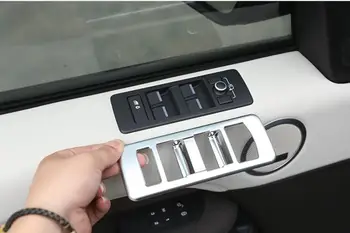 За Land Rover Discovery 5 2017 2018 ABS Хром бутон за включване стеклоподъемника на колата стикер, декорация с пайети, украса за интериора