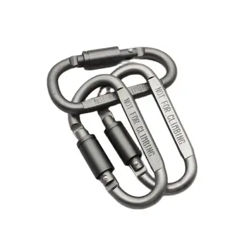 3шт алуминиев карабинер D-образен пръстен ключодържател с цип кука на открито