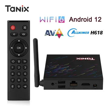 TANIX TX68 Android 12 Smart TV Box AV1 Allwinner H618 Wifi 6 4K HD 2,4 G 5G Wifi 2G16G Телеприставка 4G32G мултимедиен плейър 4G64G