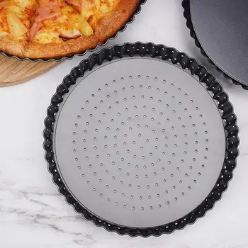 Лесно моющийся Удобен кръгла тава за пица с подвижна дъно, която не съдържа бисфенол А, за многократна употреба кухненски принадлежности
