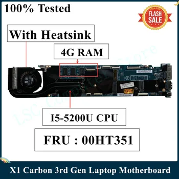 За Lenovo ThinkPad X1 Carbon 3rd Gen дънна Платка на лаптоп FRU 00HT351 13268-1 448.01434.0011 С процесор I5-5200U 4G RAM